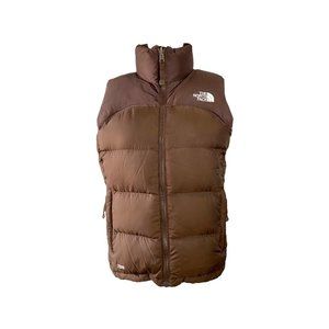North Face Women's Retro Nuptse 700 Down Puffer Vest Brown, Size Small